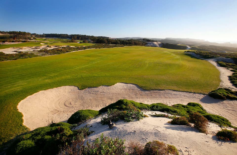 West Cliffs green among the dunes above the Atlantic